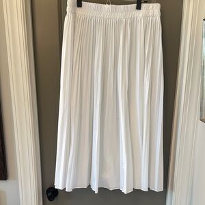 J. Crew Elegant White Pleated A-Line Skirt